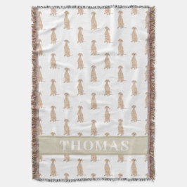 Personalisiertes Vizsla Baby Blanket Pink & White Decke