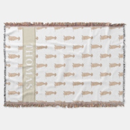 Personalisiertes Vizsla Baby Blanket Pink & White Decke