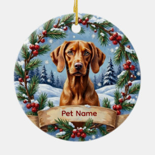 Personalisiertes Vizsla-Weihnachten Keramik Ornament