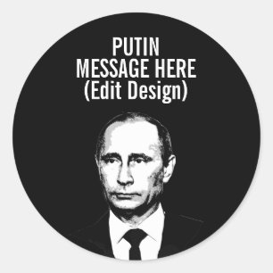PERSONALISIERTES VLADIMIR PUTIN RUNDER AUFKLEBER