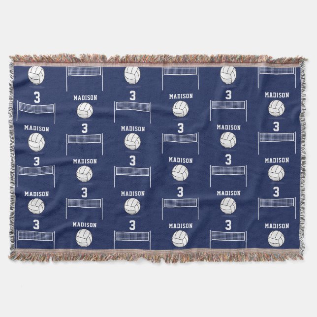 Personalisiertes Volleyball-Ball & Net-Muster Decke (Vorderseite)