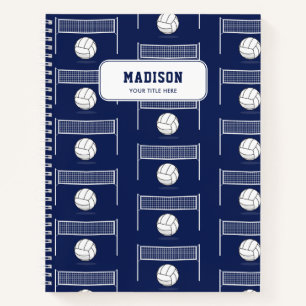 Personalisiertes Volleyball-Ball & Net-Muster Notizbuch