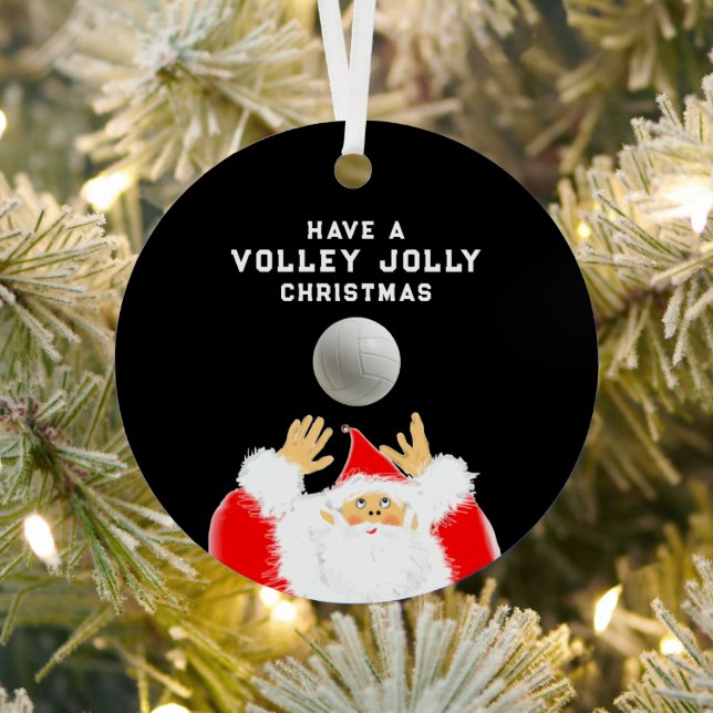 personalisiertes Volleyball Weihnachten Ornament Aus Metall (InSitu)