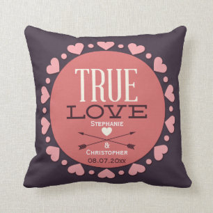 Personalisiertes wahres Liebe-Hochzeits-Geschenk Kissen