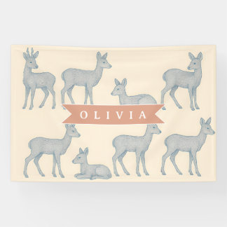 Personalisiertes Waldhirsch-Muster Rustikale Natur Banner
