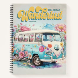 Personalisiertes Wanderlust Retro Bus Travel Journ Notizbuch