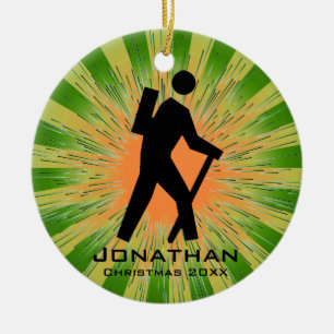 Personalisiertes Wandern Keramik Ornament