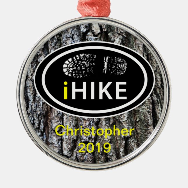 Personalisiertes Wandern "WIKE" Trek San Salvatore Silbernes Ornament (Vorne)