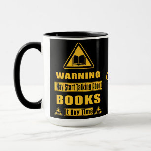 Personalisiertes Warnschild für Bücherliebhaber Sc Tasse