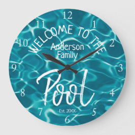Personalisiertes Wasser aus Aqua Willkommen im Fam Große Wanduhr