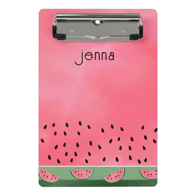 Personalisiertes Wasser Rosa Grüne Wassermelone Mini Klemmbrett (Vorderseite)