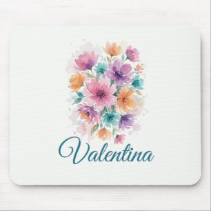 Personalisiertes Wasserfarben-Blumen-Name-Mauspad Mousepad