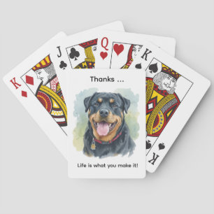 Personalisiertes Wasserfarben-Haustier-Rottweiler- Spielkarten