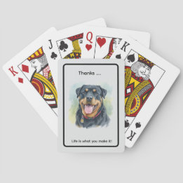 Personalisiertes Wasserfarben-Haustier-Rottweiler- Spielkarten