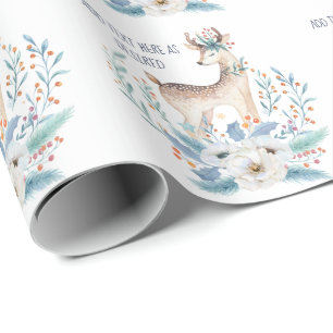 Personalisiertes Wasserfarben Hirsche und Blume Wi Geschenkpapier