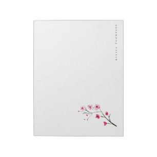 Personalisiertes Wasserfarben-Sakura-Kirschblüten- Notizblock