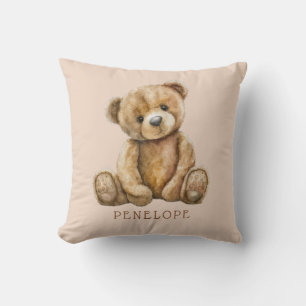 Personalisiertes Wasserfarben-Teddybär-Kinderzimme Kissen