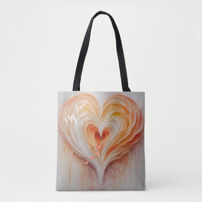 Personalisiertes Wasserfarbenherz-Geschenk für sie Tasche (Vorderseite)