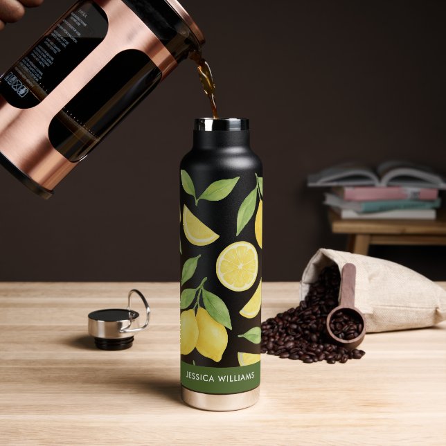 Personalisiertes Wasserfarbenmuster Trinkflasche (Kaffee)