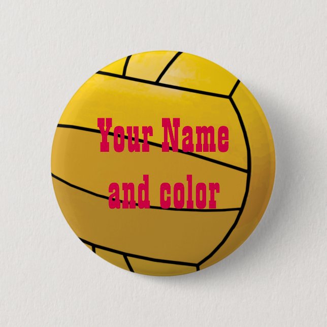 Personalisiertes Water Polo Ball Name Button (Vorderseite)