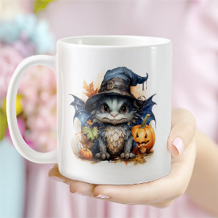 Personalisiertes Watercolor Baby Dragon Halloween Kaffeetasse