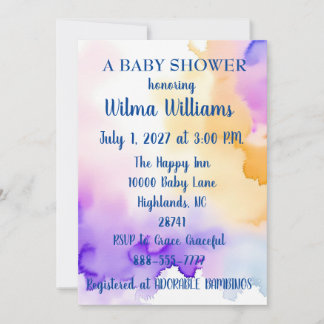 Personalisiertes WaterColor Baby Dusche Einladung