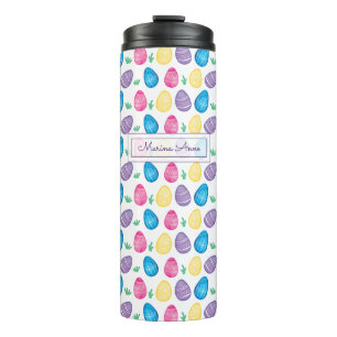 Personalisiertes Watercolor-Osterei-Muster Thermosbecher