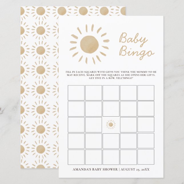 Personalisiertes Watercolor Yellow Sunshine Baby B (Vorne/Hinten)