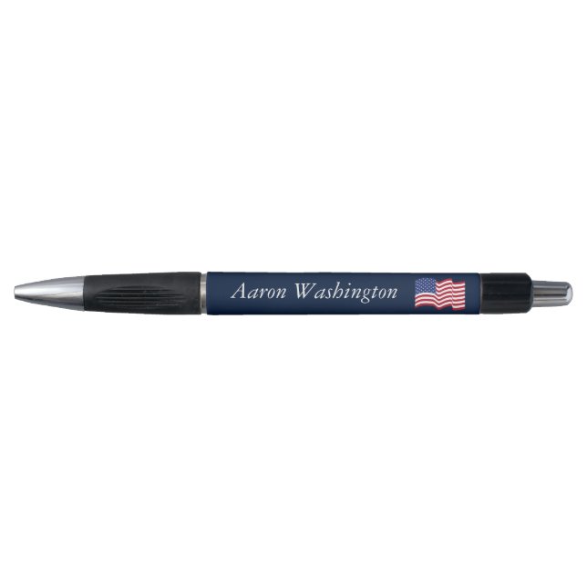 Personalisiertes Waving American Flag Pens Gift Kugelschreiber (Vorderseite)