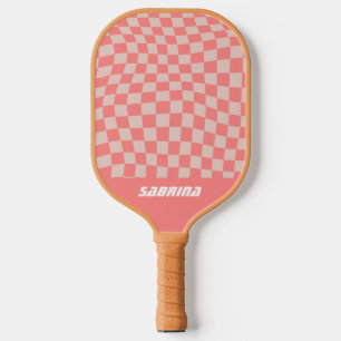 Personalisiertes Wavy Schachbrett   Cora Picklebal Pickleball Schläger