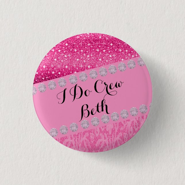 Personalisiertes Wedding Bridemaid tue ich Button (Vorderseite)