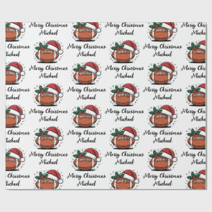 Personalisiertes Weihnachten American Football San Geschenkpapier
