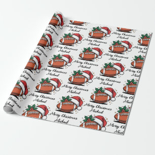 Personalisiertes Weihnachten American Football San Geschenkpapier
