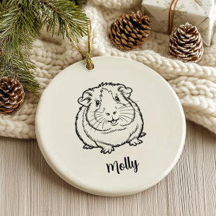 Personalisiertes Weihnachten für Meerschweinchen Keramik Ornament