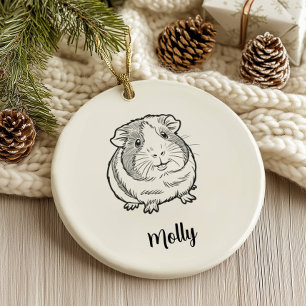 Personalisiertes Weihnachten für Meerschweinchen Keramik Ornament