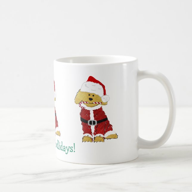 Personalisiertes Weihnachten Goldendoodle Weihnach Kaffeetasse (Rechts)