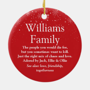 Personalisiertes Weihnachten Ihre Familie Definiti Keramik Ornament