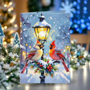 Personalisiertes Weihnachten im Kardinalthema Karte
