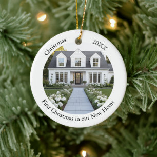 Personalisiertes Weihnachten im neuen Zuhause Keramik Ornament