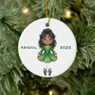Personalisiertes Weihnachten Irischer Schwarzer Mä Keramik Ornament