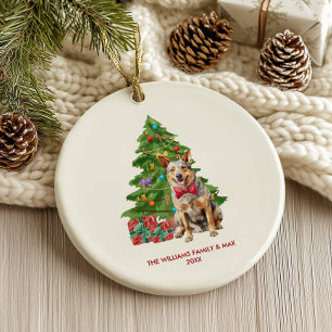 Personalisiertes Weihnachten mit Blue Heeler Hund Keramik Ornament