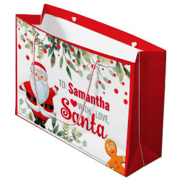 Personalisiertes Weihnachten mit Santa & Lebkuchen Große Geschenktüte