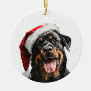 Personalisiertes Weihnachten Rottweiler Hund Keramik Ornament