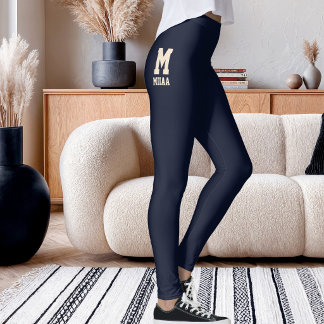 Personalisiertes Weihnachten Tiefes Navy Klassisch Leggings