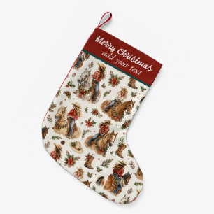 Personalisiertes Weihnachten Western Cowgirl auf P Kleiner Weihnachtsstrumpf