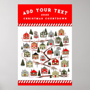 Personalisiertes Weihnachts-Adventskalender-Poster Poster