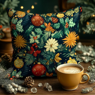 Personalisiertes Weihnachts-Blumen-Ornament-Kissen Kissen