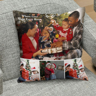 Personalisiertes Weihnachts-Familienfoto-Geschenk Kissen