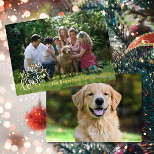 Personalisiertes Weihnachts-Foto Folien Feiertagskarte