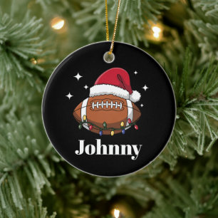 Personalisiertes Weihnachts-Fußball-Winter-Sportte Keramik Ornament